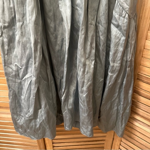 Vince Metallic Blue Smocked Tiered Skirt in blue size M - Picture 9 of 10